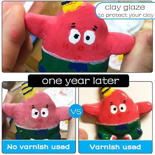 50ml Air Dry Clay Glaze, Protect Clay Surfaces, Delivers Gloss Glaze Effect | Gloss Glaze, Air Dry Clay Varnish, Waterproof, Dustproof,Prevents Clay Scratches & Wear thumbnail 5