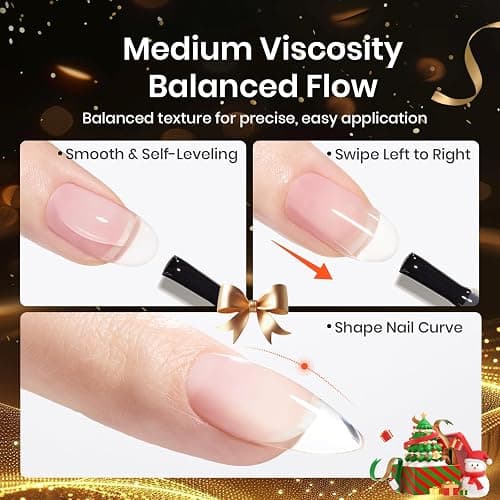 beetles 7 in 1 Clear Builder Gel Nail Set, 15ml Building Gel for Nail Apex and Extension in Strengthener Hard Gel Bottle, Led Lamp Gel Rhinestone thumbnail 3