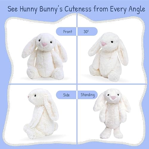 FREND White Bunny Stuffed Animal, Cute Plushies for Women and Kids, Soft Bunny and Rabbit Plush Toy Gift, Adorable Stuffed Animal for Babies and Girls thumbnail 6