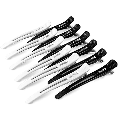 AIMIKE Hair Styling and Sectioning Accessories - 12 Pack Non-Slip Silicone Hair Clips for Thick and Thin Hair, Professional Salon Quality - Image 1