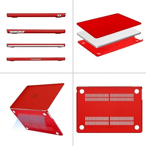 MOSISO Compatible with MacBook Air 13 inch Case 2025 2024 2023 2022 M4 A3240 M3 A3113 M2 A2681, Plastic Hard Shell&Keyboard Cover&Screen Film&Type C for MacBook Air 13.6 inch Case, Red thumbnail 5