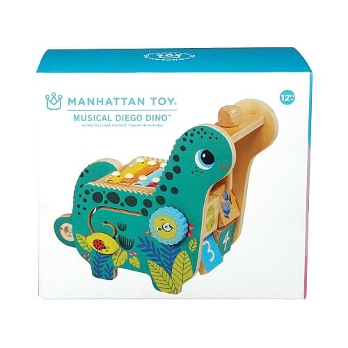 Manhattan Toy Wooden Dinosaur Toddler and Preschool Musical Instrument and Activity Toy with Xylophone, Sawtooth Ridges and Solo Mallet thumbnail 8