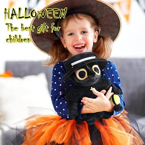 AULUDA Plague Doctor Plush Toy, 16" Big Weighted Spook Cute Stuffed Plushie Pillow Doll, Soft Large Fluffy Halloween Hugging Cushion Decor, Present for Kids and Adults thumbnail 3