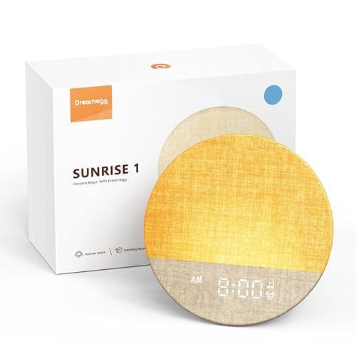 Dreamegg Sunrise 1 - Sunrise Alarm Clock, Sound Machine for Sleep, Customizable Sleep Routines, Dimmable Night Light, 29 Soothing Sounds, White Noise Machine, Wake Up Light for Bedrooms(Blue) - Image 1