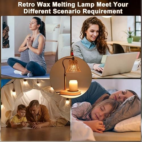 Amber Candle Warmer Lamp with Timer, 2/4/8H Adjustable Height, Dimmable for All Scented Jar Candle Sizes, 2 Bulbs thumbnail 8