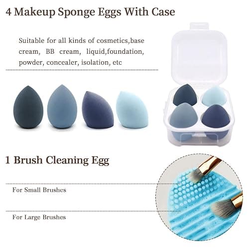 Koccido Makeup Brushes 22 Pcs Makeup Kit,Foundation Brush Eyeshadow Brush Make up Brushes Set (Blue, 22 Piece Set Large) thumbnail 5