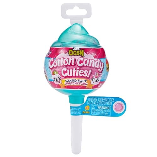 Oosh Slime Cotton Candy Cuties Series 2 by ZURU (Purple) Scented, Squishy, Fluffy, Soft, Stretchy, Stress Relief, Party Favors, Non-Stick with Collectible Cutie Slow Rise Toy - Image 1