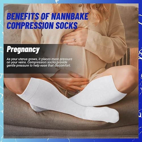 NANNBAKE 3 Pairs Compression Socks for Women & Men 15-20 mmHg,Best Support for Cycling Athletic Hiking Running thumbnail 5