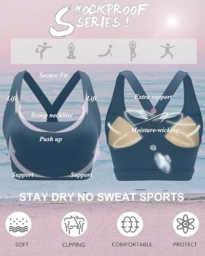 RUNNING GIRL Sports Bras for Women, Molded Cup High Impact Sports Bra Workout Bras for Women High Support Racerback thumbnail 5