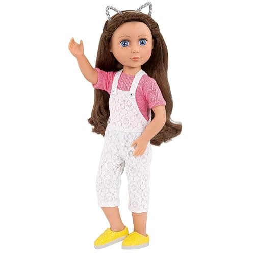 Glitter Girls – 14-Inch Doll Clothes – Glisten & Glam – Lace Overalls & Cat Ear Deluxe Outfit – Toys, Clothes & Accessories For Girls 3-Year-Old & Up thumbnail 7