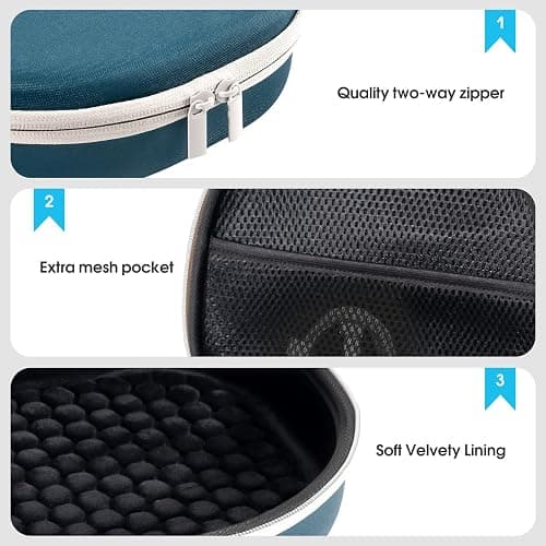 ProCase Hard Case for AirPods Max, Travel Carrying Headphone Case with Silicone Earpad Cover & Mesh Pocket, AirPods Max Protective Portable Storage Bag -DarkGreen thumbnail 3