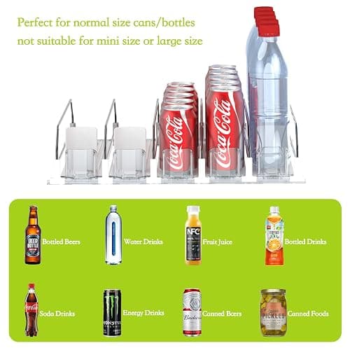 IBORING Drink Organizer for Fridge,Self Pushing Fridge Drink Organizer,Automatic Drink Dispenser for Fridge-Holds up to 25 Cans thumbnail 4