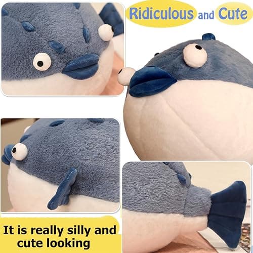 GailiMaiYa Puffer Fish Stuffed Animals 19.7'' Funny Stuffed Animals Soft Plushies,Chubby Puffer Fish Plush Toy,Unique Fat Pufferfish Stuffed Animals for Girls Kids Boys Birthday thumbnail 3