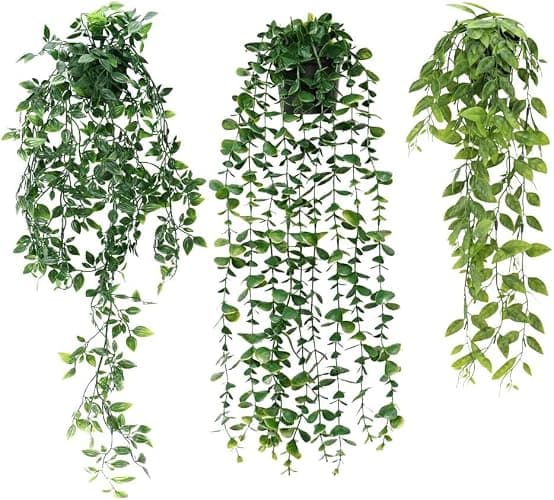 Plantes Suspendues Artificielles 3 Plantes,Artificielles Fougère Artificielle, Artificielles à Suspendre en Pot,pour Mur ou Intérieur ou Extérieur,pour la Maison, Le Mariage, la Décoration Murale. - Image 1