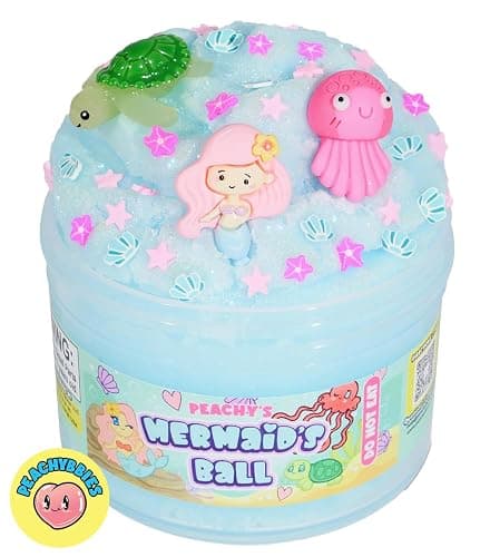 Peachybbies Slime 4-Pack Fantasy Bundle, Unicorn Candy Floss, Mermaid's Ball, Angel Axolotl, Magical Kitty Fur, Includes Slime Activator, Easter Basket Stuffers, Sensory Toys for Kids, Made in USA thumbnail 4