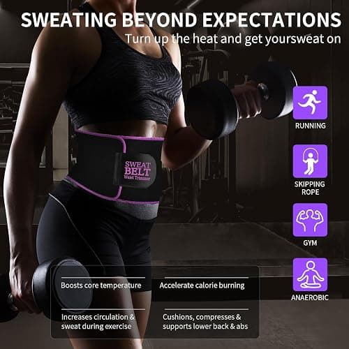 LKV Waist Trainer for Women Band Belt Waist Cincher Trimmer Sauna Waist Trainer Slimming Stomach Wrap for Workout thumbnail 3