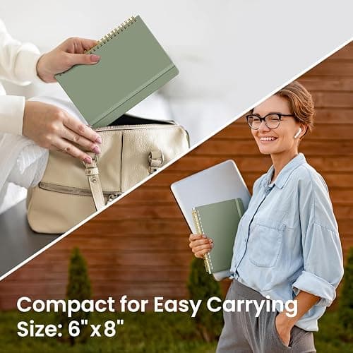 Taja Lined Spiral Journal Notebook for Women & Men, 140 Pages, College Ruled Hardcover Notebook for Work & Note Taking, Journals for Writing, A5(5.7" x 7.9") - Green thumbnail 6
