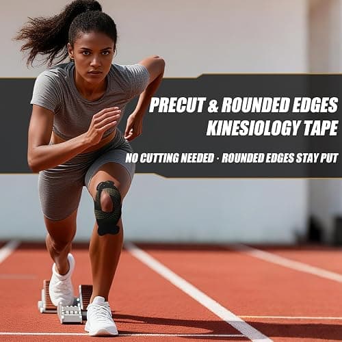 GJUMP Kinesiology Tape, Precut Athletic Sports Tape 40 Strips (2 Rolls), Waterproof Breathable Muscle Tape for Pain Relief & Joint Support thumbnail 2