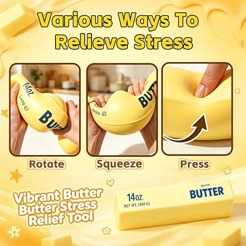 10in Giant Butter Squishy, Jumbo Big Butters 14oz Squeeze Stress Balls, Large Butter Stick Stress Relief Slow Rising Fun for Anxiety Relief Party Favors thumbnail 5
