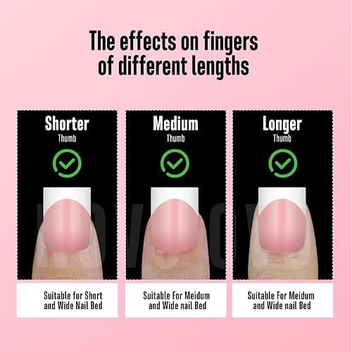 NOVO OVO Short Sharp Square White French Tip Nail Tips Press on BABY PINK, Need Builder Gel Top Coat Nail Glue, Soft Gel Fake Nail Extension, Full Cover False Nails for Salon DIY x 15 Sizes 240 pcs thumbnail 5