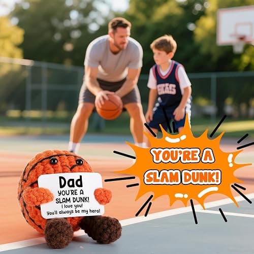 YUEYUQIU Christmas Dad Gifts from Daughter Son Wife - Cool Handmade Crochet Small Basketball, Ideal Birthday Xmas Presents for Dad Father Daddy New Dads - Christmas Stocking Stuffers for Dads thumbnail 4