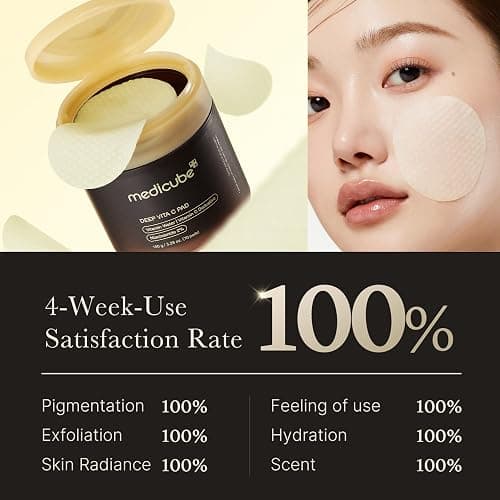 Medicube Deep Vita C Facial Toner Pads for Uneven Skin Tone, 500,000PPM of Vitamin Water & 3 Types of Vitamin, Hydrating & Resurfacing (70 sheets) thumbnail 5
