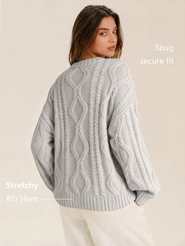 Trendy Queen Women's Oversized Cable Knit Sweaters 2026 Fall Outfits | Quiet Luxury Style, Chunky Knit Texture, Winter Holiday Outfit, Easy Layering Piece, Fall Fashion Staple thumbnail 5