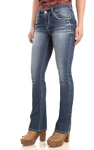 WallFlower Women's Legendary Bootcut Mid-Rise Insta Stretch Juniors Jeans (Standard and Plus), Size 0 to 24 - Image 1