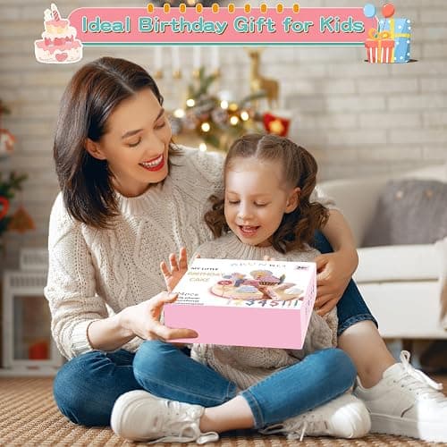 ZRUNBO Wooden Birthday Party Cake Toys,Wooden Play Food Set Toys for Kid | Kitchen Accessories Pretend Play Toy Educational Toys Gift For Birthdays&Christmas thumbnail 8