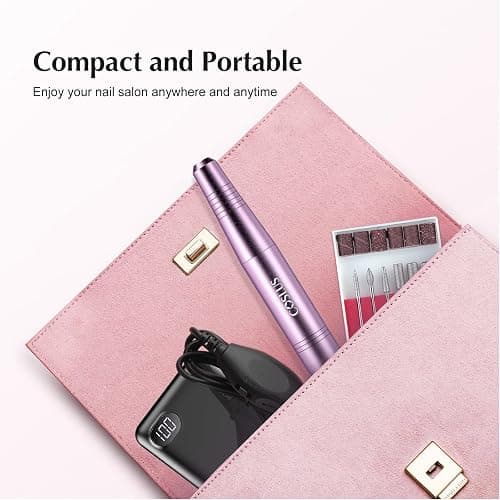 COSLUS Electric Nail Drill File Professional: for Acrylic Gel Dip Powder Nails Portable Nail Machine Kit Manicure Pedicure Tools Polishing Set with Nail Drill Bits Sanding Bands thumbnail 7