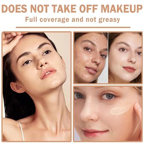 Cream Concealer Makeup Palette Matte Full Coverage Concealer with Brush Color Corrector Correcting Under Eye Concealer Palette for Dark Circles - 01 Ivory White thumbnail 5