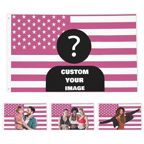 Custom Pink American Flag 3x5ft Custom Flag Design Image Personalized American Flags Customized Tapestry Poster For Clubs Bars Bedroom Room Dorm Concerts Outdoor Garden Decor - Image 1
