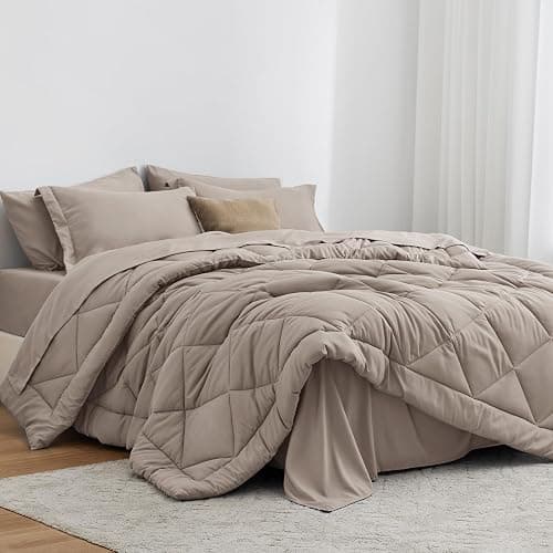 Love's Cabin Burlwood Full Comforter Set, 7 Pieces, All Season, Full Bed in a Bag, Includes 1 Comforter, 1 Flat Sheet, 1 Fitted Sheet, 2 Pillowcases and 2 Pillow Shams - Image 1