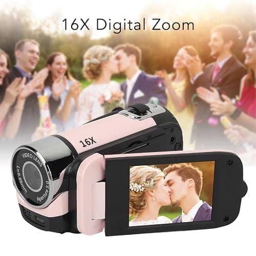 1080P Video Camera, 16MP Camcorder, 16X Digital Zoom, Vlogging Camera with Fill Light, 1/4 Inch Thread Hole, 2.4 Inch Rotatable Screen, USB Recorder (-2214230150514) thumbnail 3