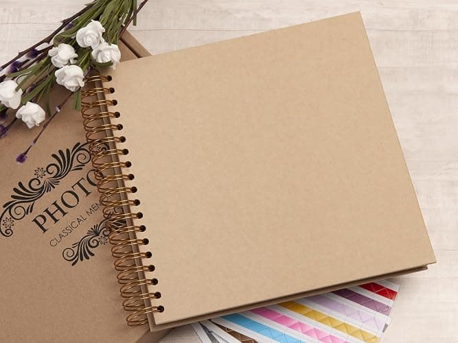 potricher 10 x 10 Inch DIY Scrapbook Photo Album 80 Pages, Yellow | Thick Kraft Paper Scrap Book Photo Albums, Memory Book for Wedding, Anniversary, Baby, Family, Travel, DIY Projects thumbnail 7