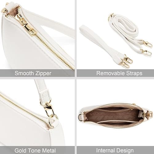 NIUEIMEE ZHOU Shoulder Bag for Women Retro Vegan Leather Classic Clutch Tote HandBags Purses with Zipper Closure thumbnail 8