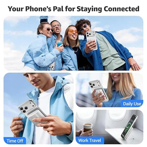Azmuth for MagSafe Portable Charger, 10000mAh Magnetic Power Bank 20W PD | Fast Charging,Wireless Battery Pack with LED Display & Stand,Travel Essentials,for iPhone 17/16/15/14/13/12 Series thumbnail 8