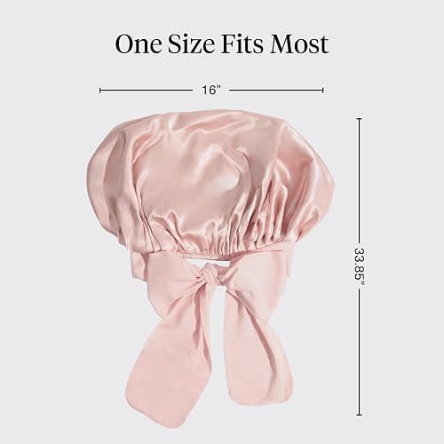 Kitsch XL Satin Bonnet for Sleeping - Blush | Softer Than Silk Bonnet For Sleeping Women - Secure Fit, Adjustable & Prevents Breakage Hair Bonnet For Sleeping thumbnail 4