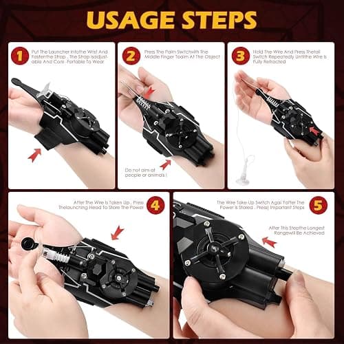 M MITLINK Web Launcher Spider String Shooter Toy, Web Shooters Cool Gadgets Reel-in Real Silk Superhero Role-Play Fun Stuff Toys Great for Men and Kids thumbnail 7