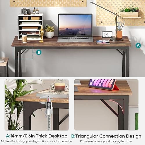 BestOffice 39 Inch Computer Desk,Home Office Desk Writing Study Table Modern Simple Style PC Desk with Metal Frame for Home Office thumbnail 4
