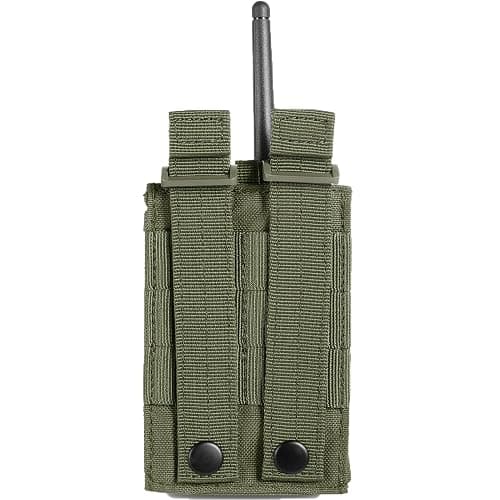 FRTKK Tactical Radio Holder Radio Holster Molle Radio Pouch Universal Radio Case Military Heavy Duty Radio Bag for Police Firefighter Two Ways Walkie Talkies Vest (Army green) thumbnail 4