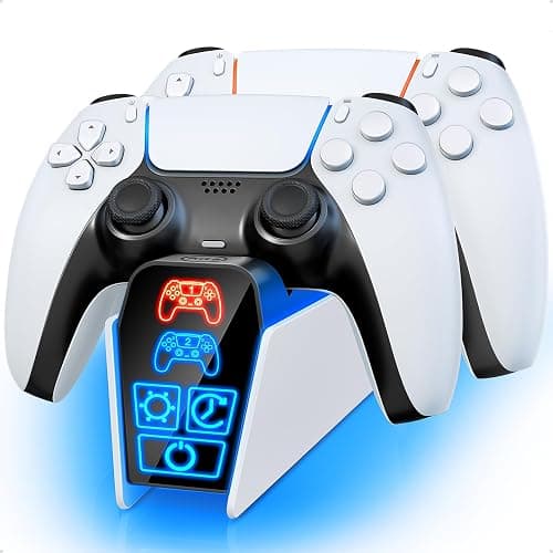 Fenolical PS5 Controller Charger Station for Dualsense & Edge Controller for PlayStation 5 Storage, PS5 Accessories Charging Station with Timer Function - Image 1