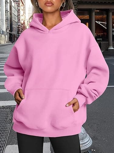 Trendy Queen Womens Oversized Hoodies Fleece Sweatshirts Fall Fashion 2025 Pullover Sweaters Winter Clothes - Pink - Small thumbnail 6