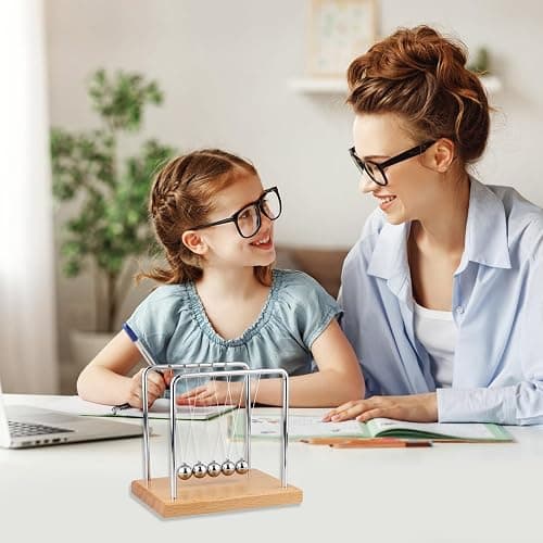 Smilesorg Newton's Cradle Balance Balls Fascinating Physics Gadget for Home and Office 5 Beads thumbnail 2