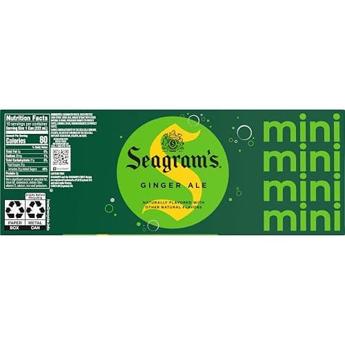 Seagrams Ginger Ale Soda Soft Drinks, 7.5 fl oz, 10 Pack | Caffeine-free sparkling soft drink thumbnail 8