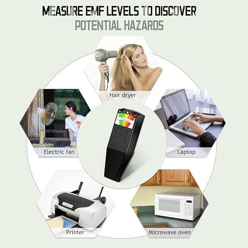 color tree Handheld LED EMF Magnetic Field Ghost Hunting Detector Electromagnetic Paranormal Equipment Tester 50Hz-20,000Hz Black thumbnail 6