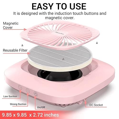 MelodySusie Classic Nail Dust Collector SPro for Acrylic Nail Filing | 4000RPM, 2 Suction Modes, Touch Control, Reusable Filter, for Nail Tech Salon & Home Studios thumbnail 4