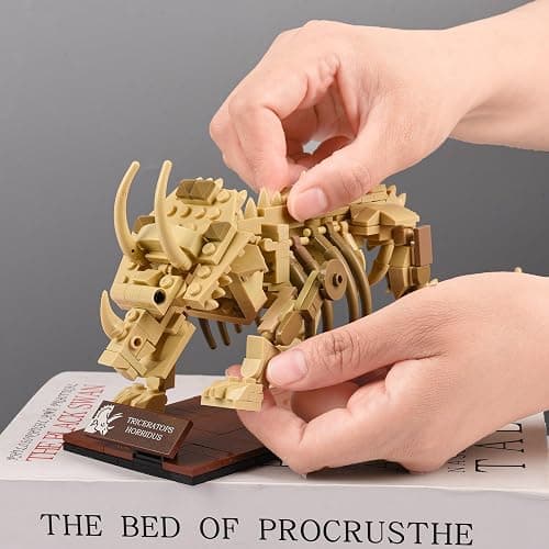 LUXEBLOCKS Triceratops Skeleton Building Kit - 318PCS Dinosaur Model with Movable Joints, Educational Toys for Adults, Collector Display Figures for Home and Office thumbnail 7