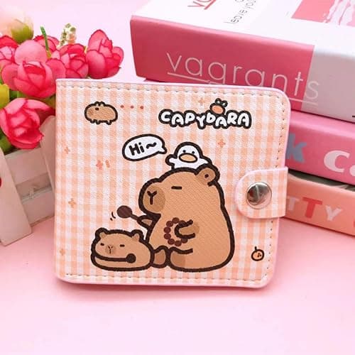 Small Cute Pink Capybara Wallet for Women, Short PU Leather Zipper Cute Coin Purse,Kawaii Animal Print Money Organizer Lightweight Coin Purse,Ideal Accessory & Birthday Gifts thumbnail 7