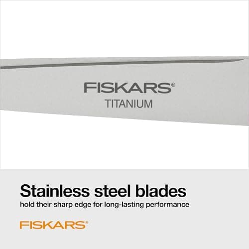 Fiskars 8” Comfort Grip Titanium Multipurpose Scissors with Ergonomic Handles for Everyday Cutting Tasks, Sharp Scissors for Home, Office, Crafts, Multicolor 3-Pack thumbnail 5